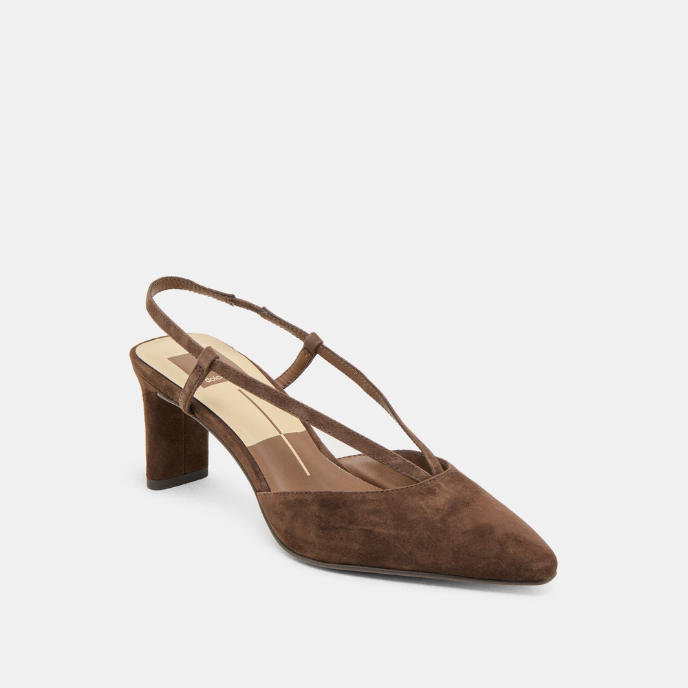 Ginay Dk Brown Suede Heels / Dolce Vita