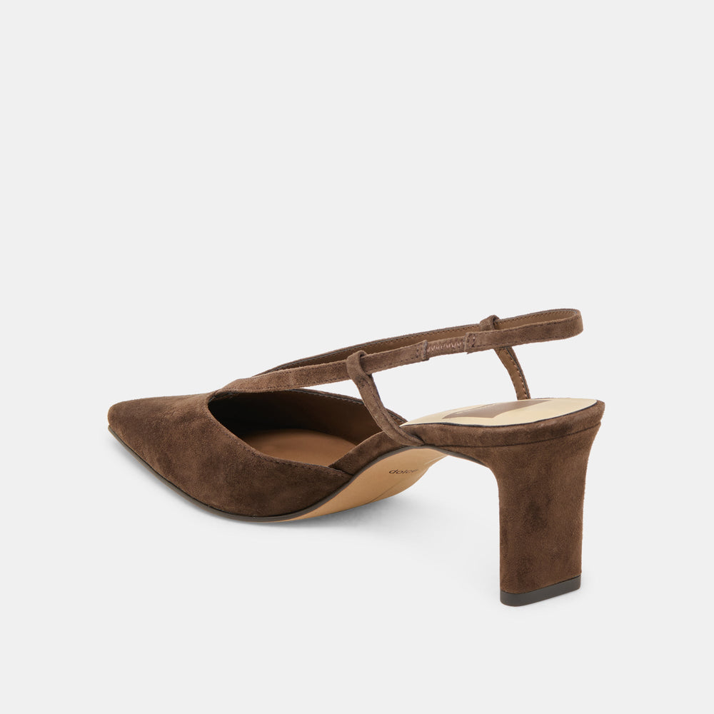 Ginay Dk Brown Suede Heels / Dolce Vita