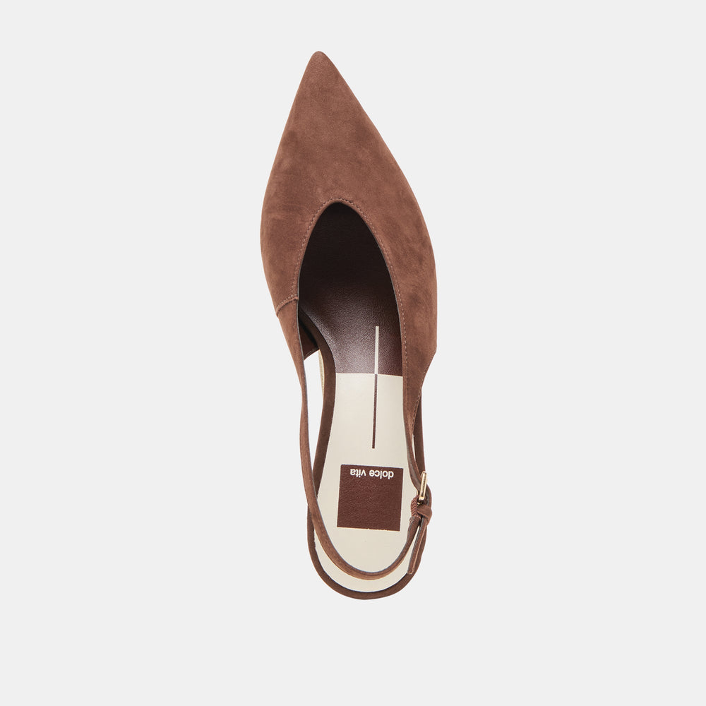 Alenna Dk Brown Suede Heels / Dolce Vita
