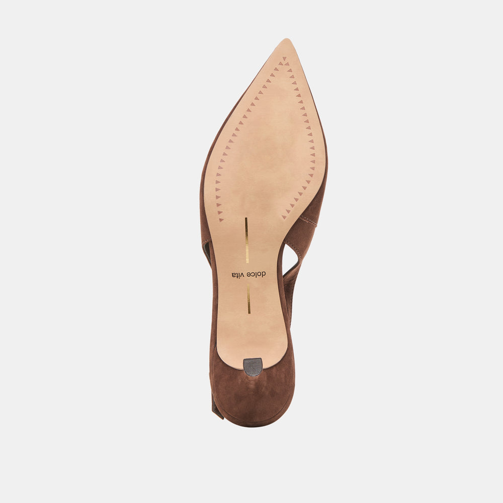 Alenna Dk Brown Suede Heels / Dolce Vita