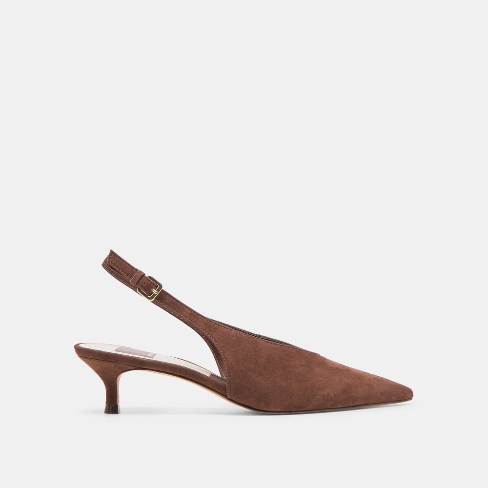 Alenna Dk Brown Suede Heels / Dolce Vita