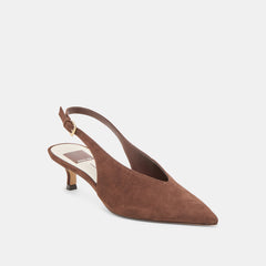 Alenna Dk Brown Suede Heels / Dolce Vita