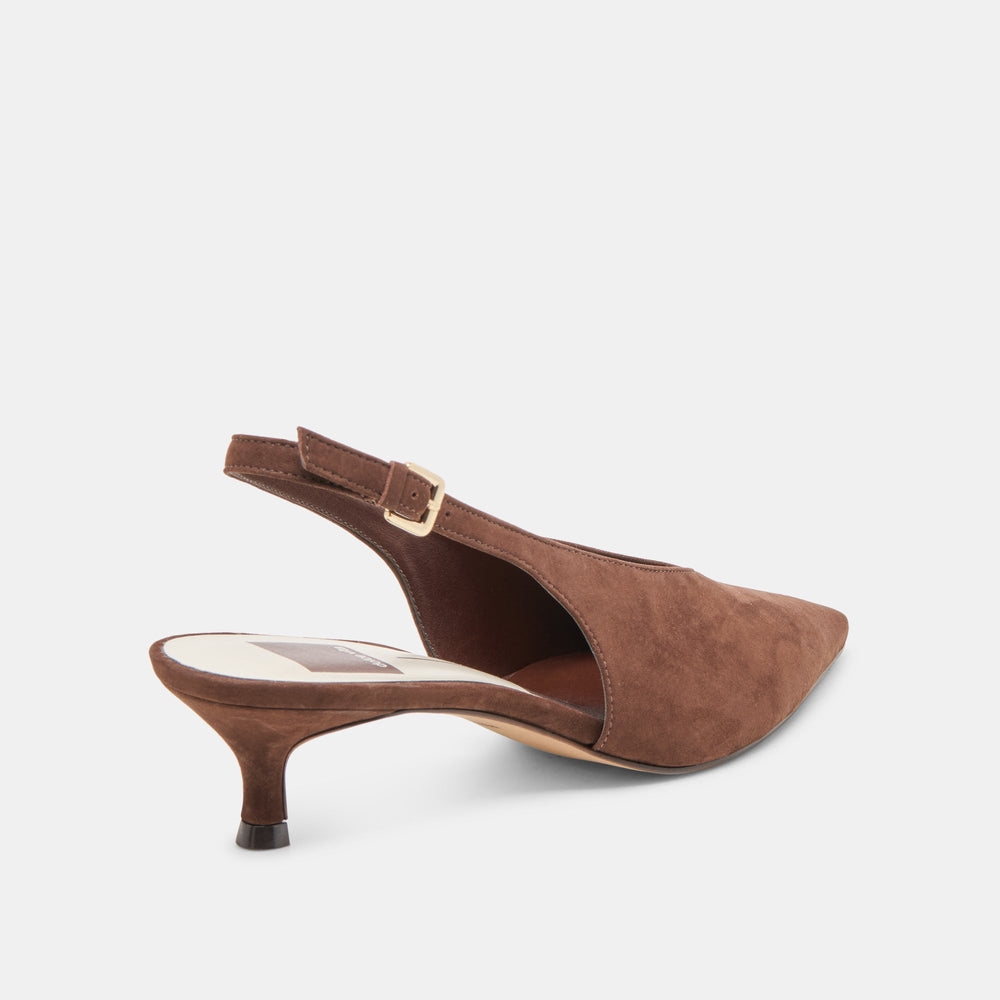 Alenna Dk Brown Suede Heels / Dolce Vita