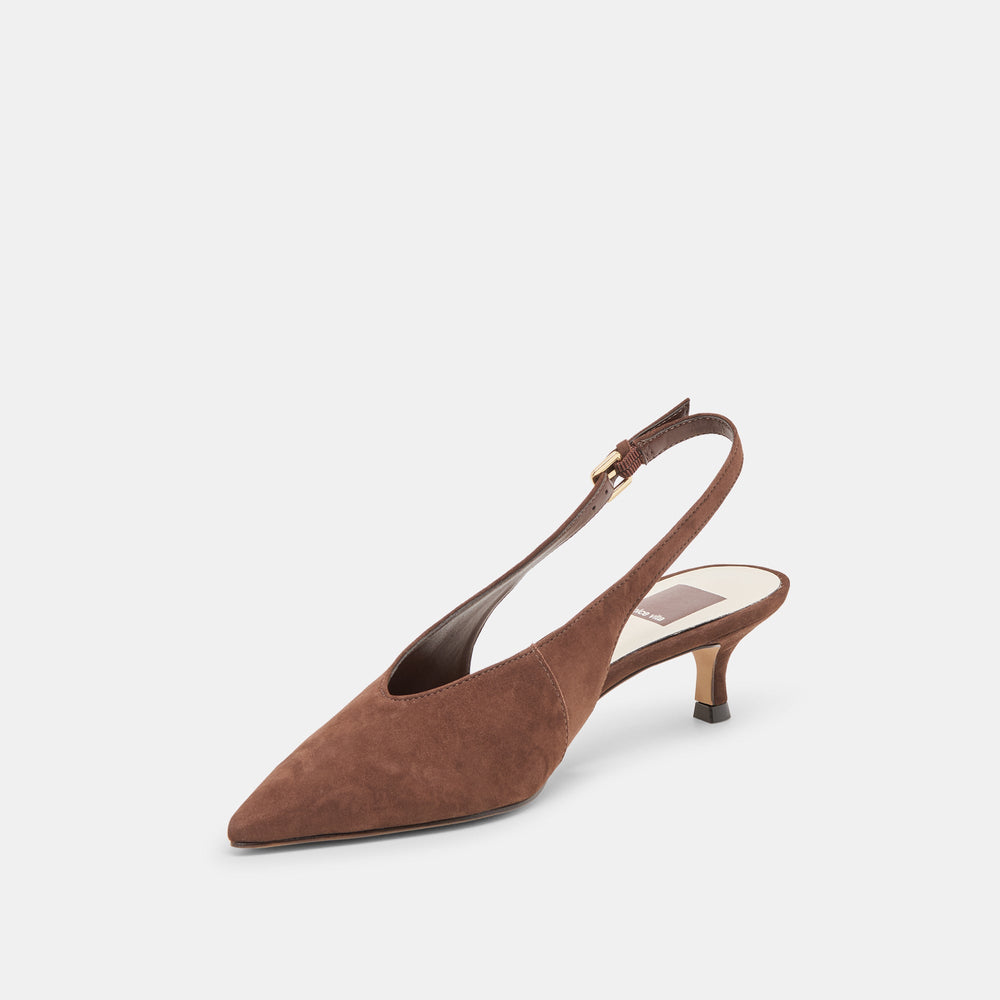 Alenna Dk Brown Suede Heels / Dolce Vita