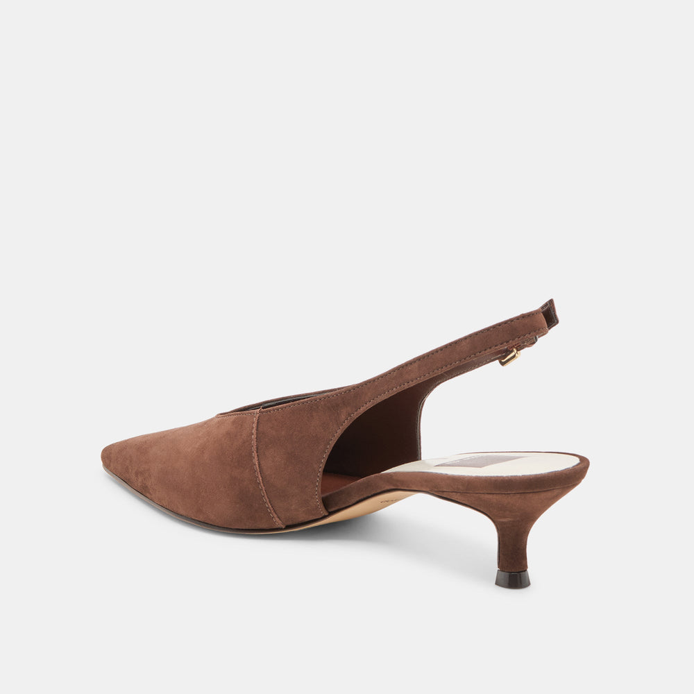 Alenna Dk Brown Suede Heels / Dolce Vita