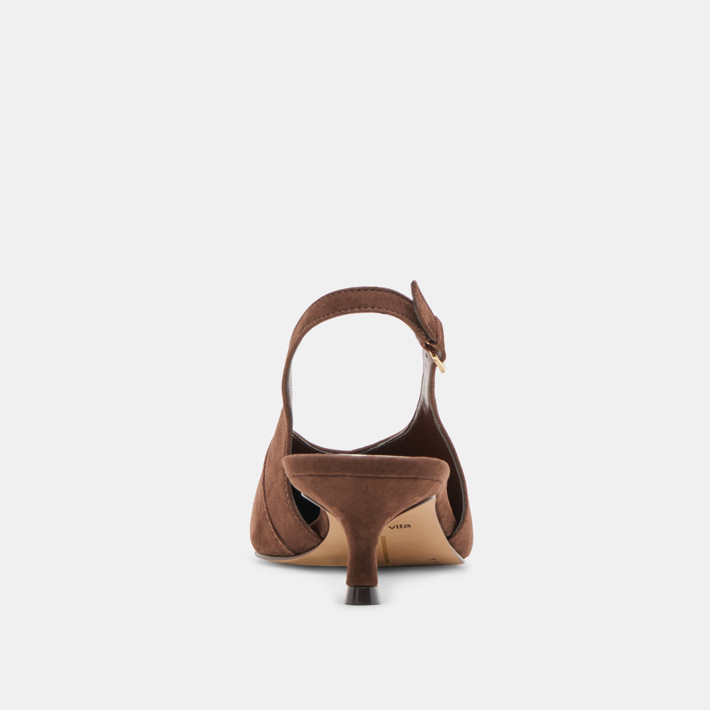 Alenna Dk Brown Suede Heels / Dolce Vita