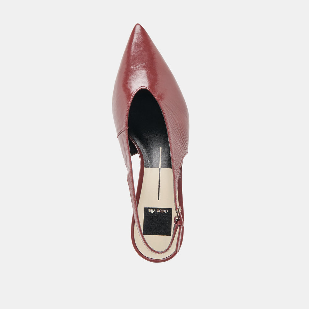 Alenna Oxblood Crinkle Heels / Dolce Vita