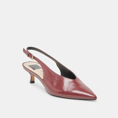 Alenna Oxblood Crinkle Heels / Dolce Vita