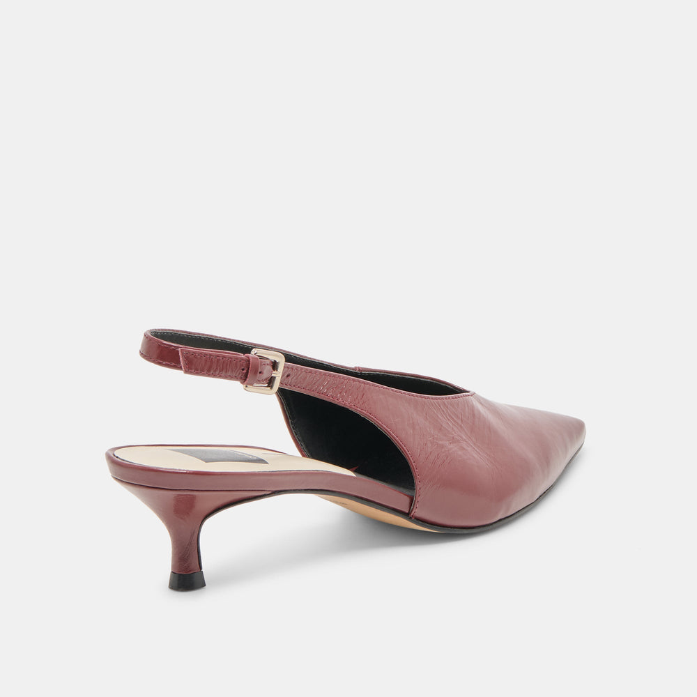 Alenna Oxblood Crinkle Heels / Dolce Vita