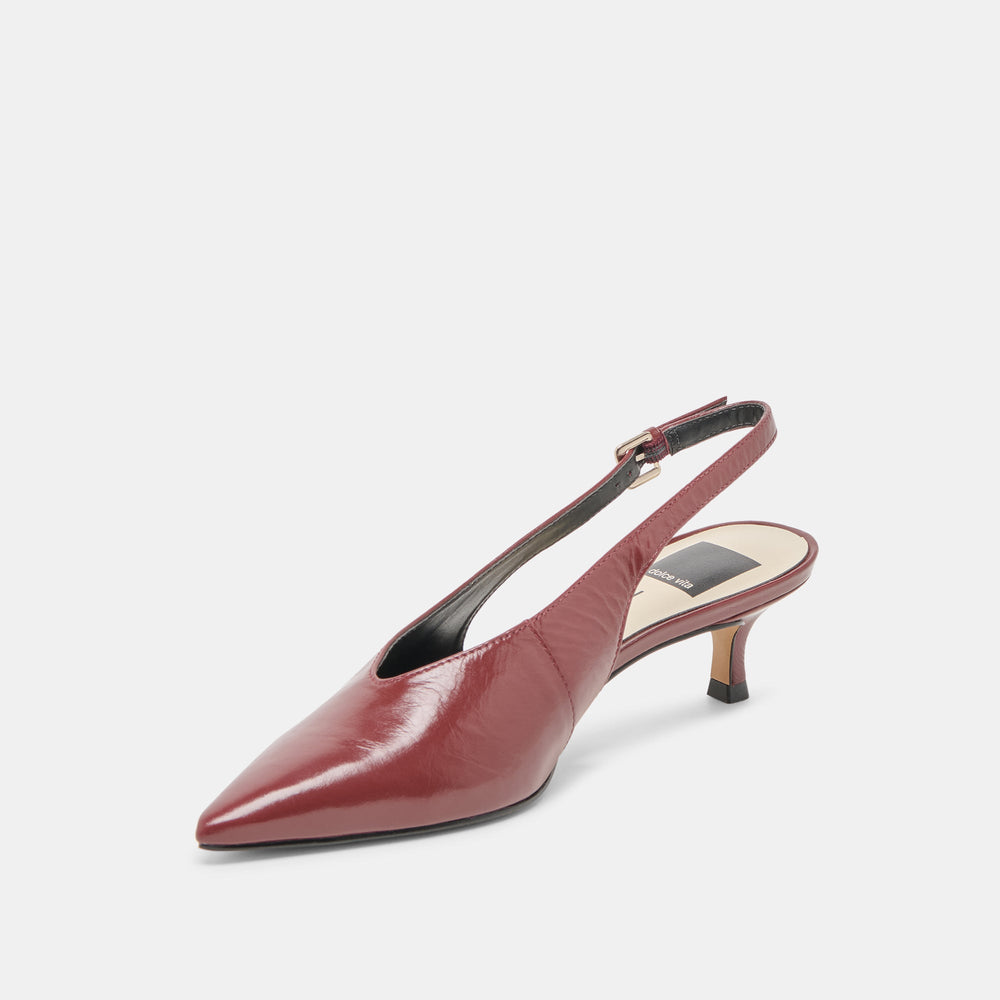Alenna Oxblood Crinkle Heels / Dolce Vita
