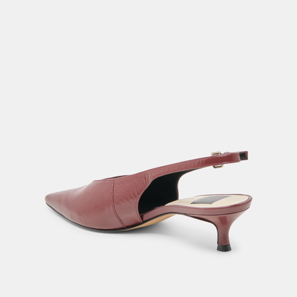 Alenna Oxblood Crinkle Heels / Dolce Vita