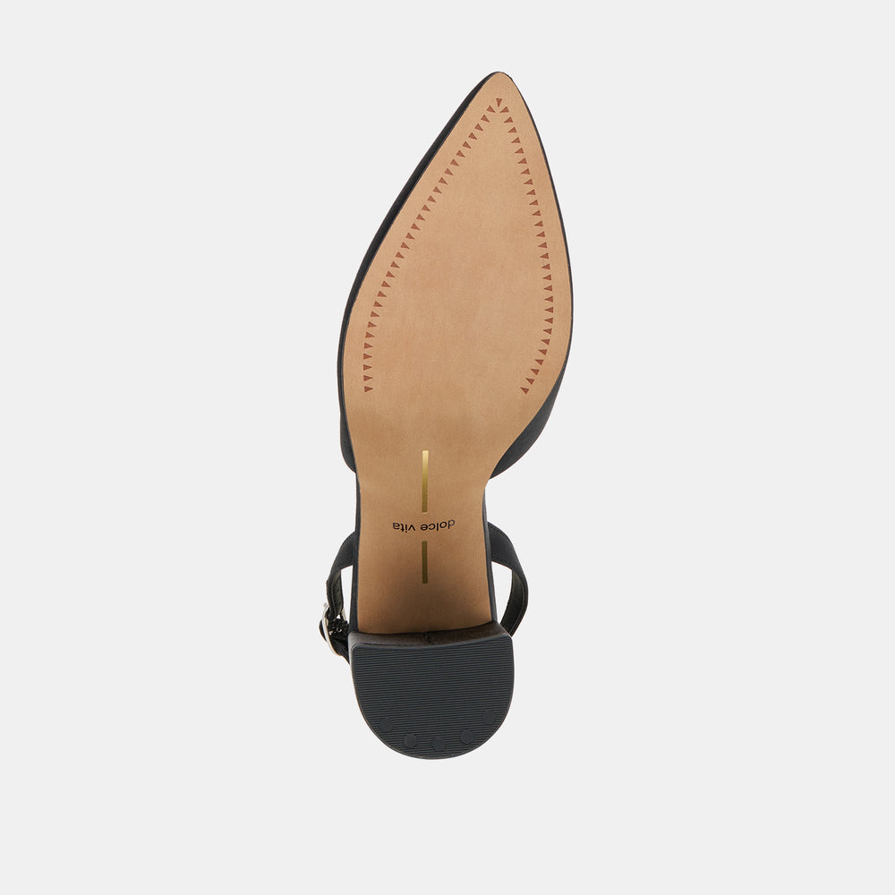 Carel Onyx Satin High Heels / Dolce Vita