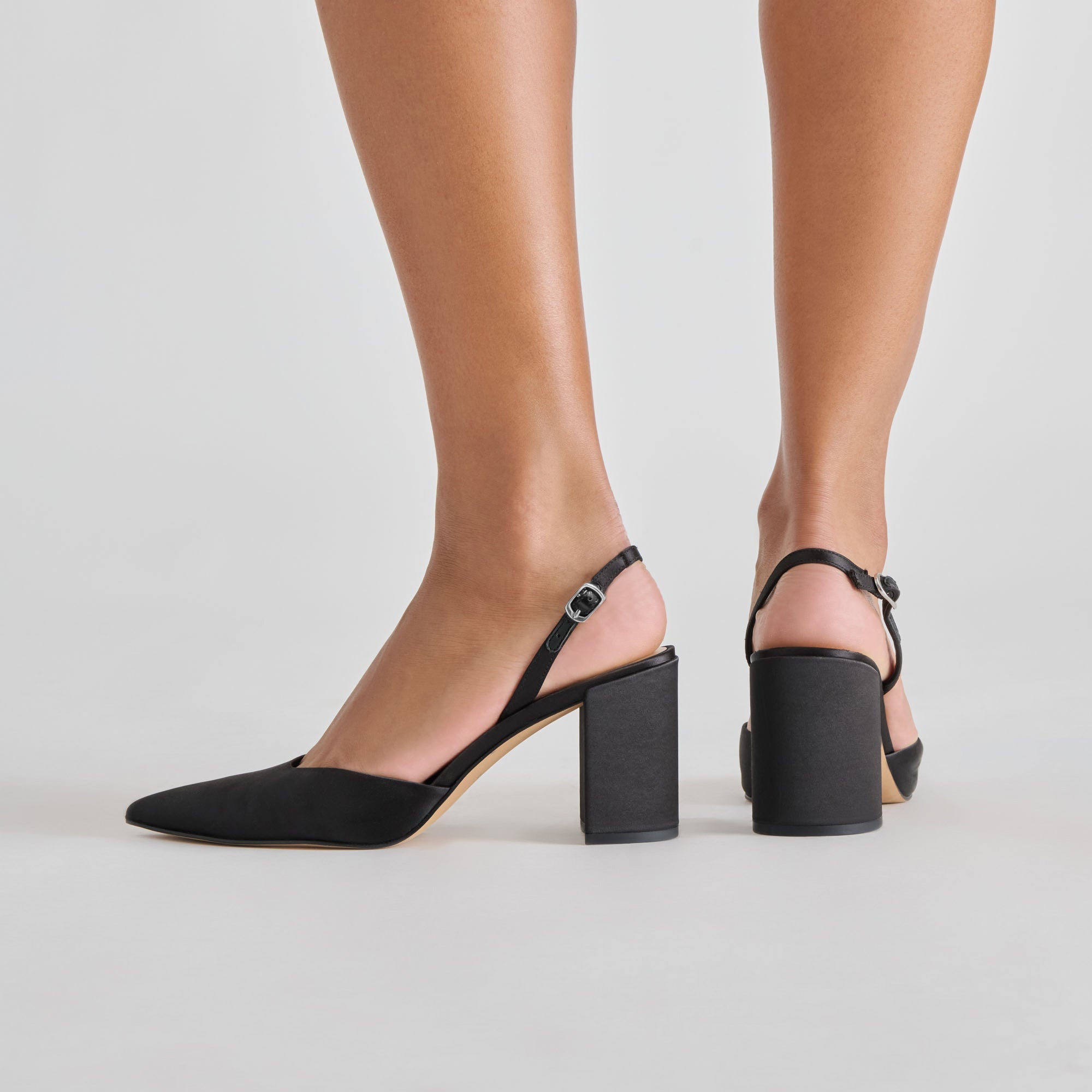 Carel Onyx Satin High Heels / Dolce Vita