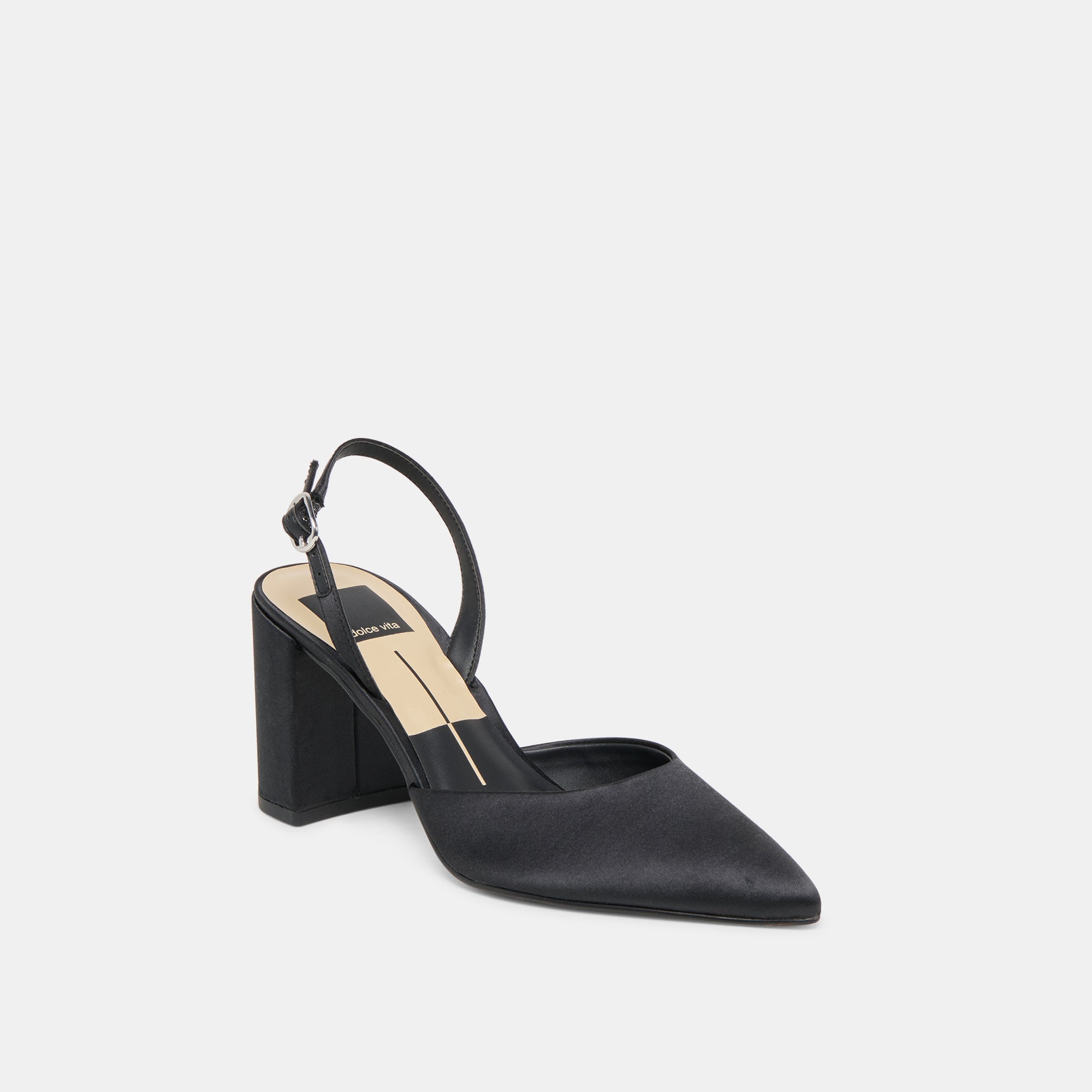 Carel Onyx Satin High Heels / Dolce Vita