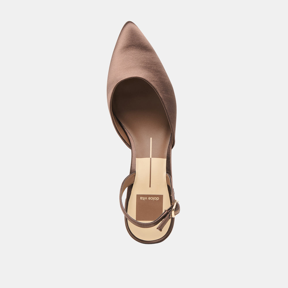 Carel Dk Brown Satin Heels / Dolce Vita