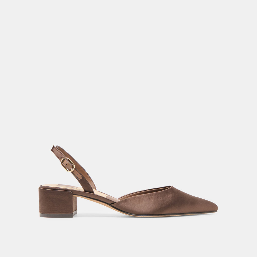 Carel Dk Brown Satin Heels / Dolce Vita