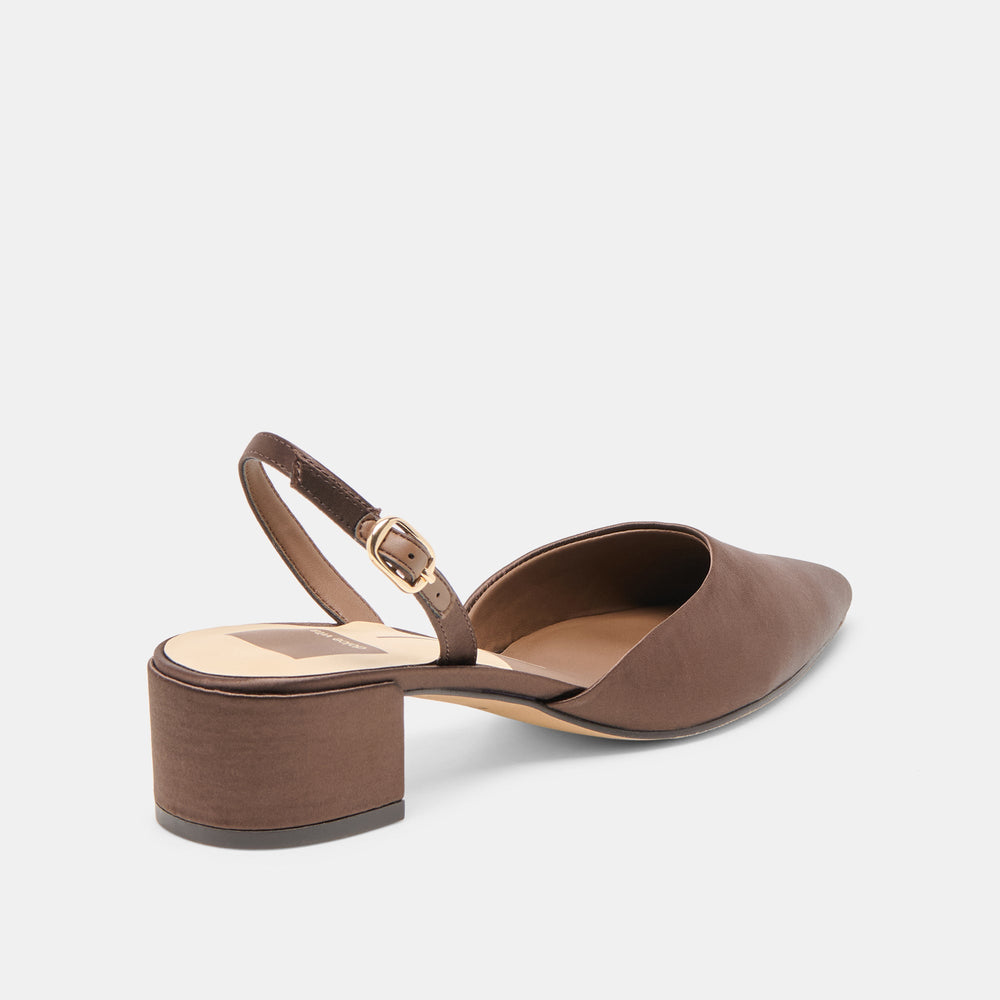 Carel Dk Brown Satin Heels / Dolce Vita