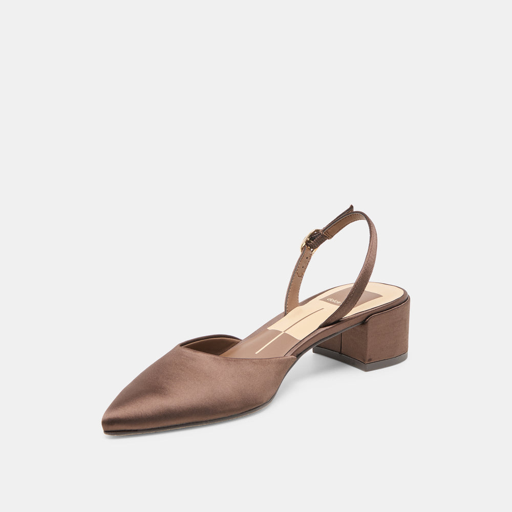 Carel Dk Brown Satin Heels / Dolce Vita