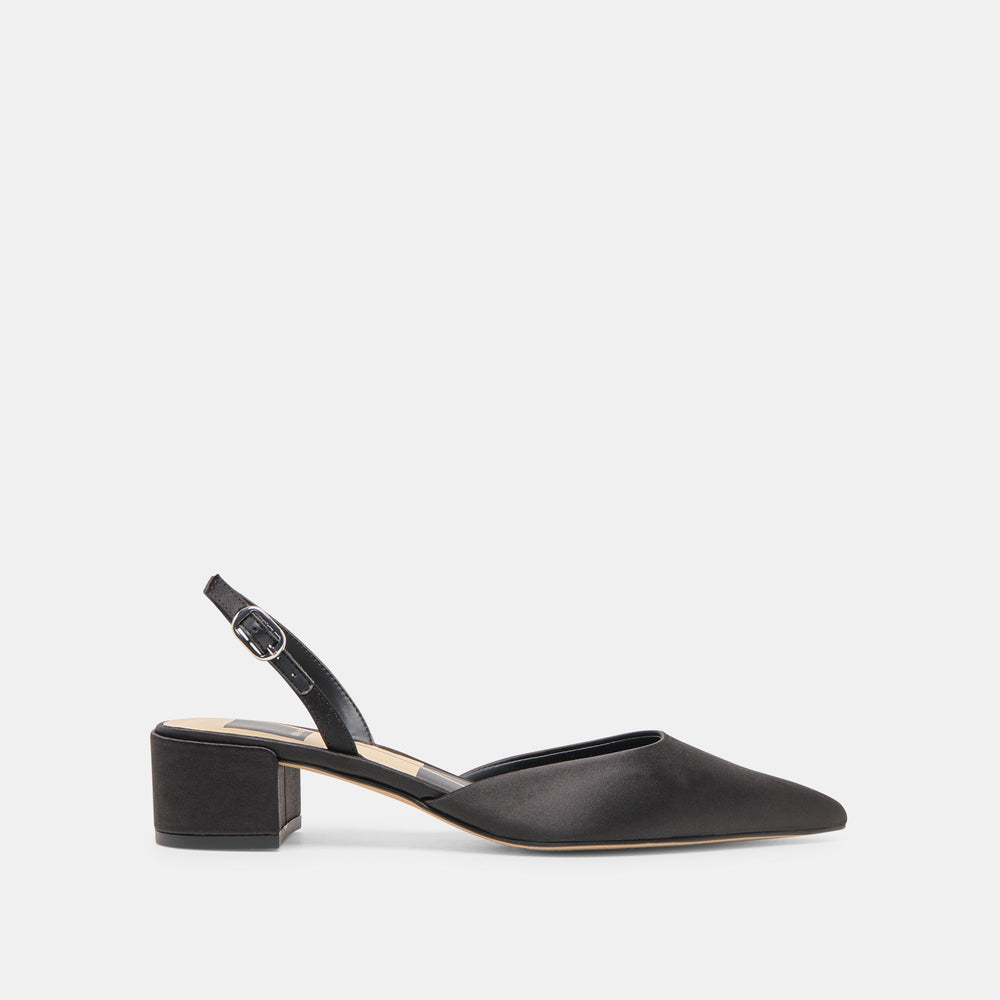 Carel Onyx Satin Heels / Dolce Vita