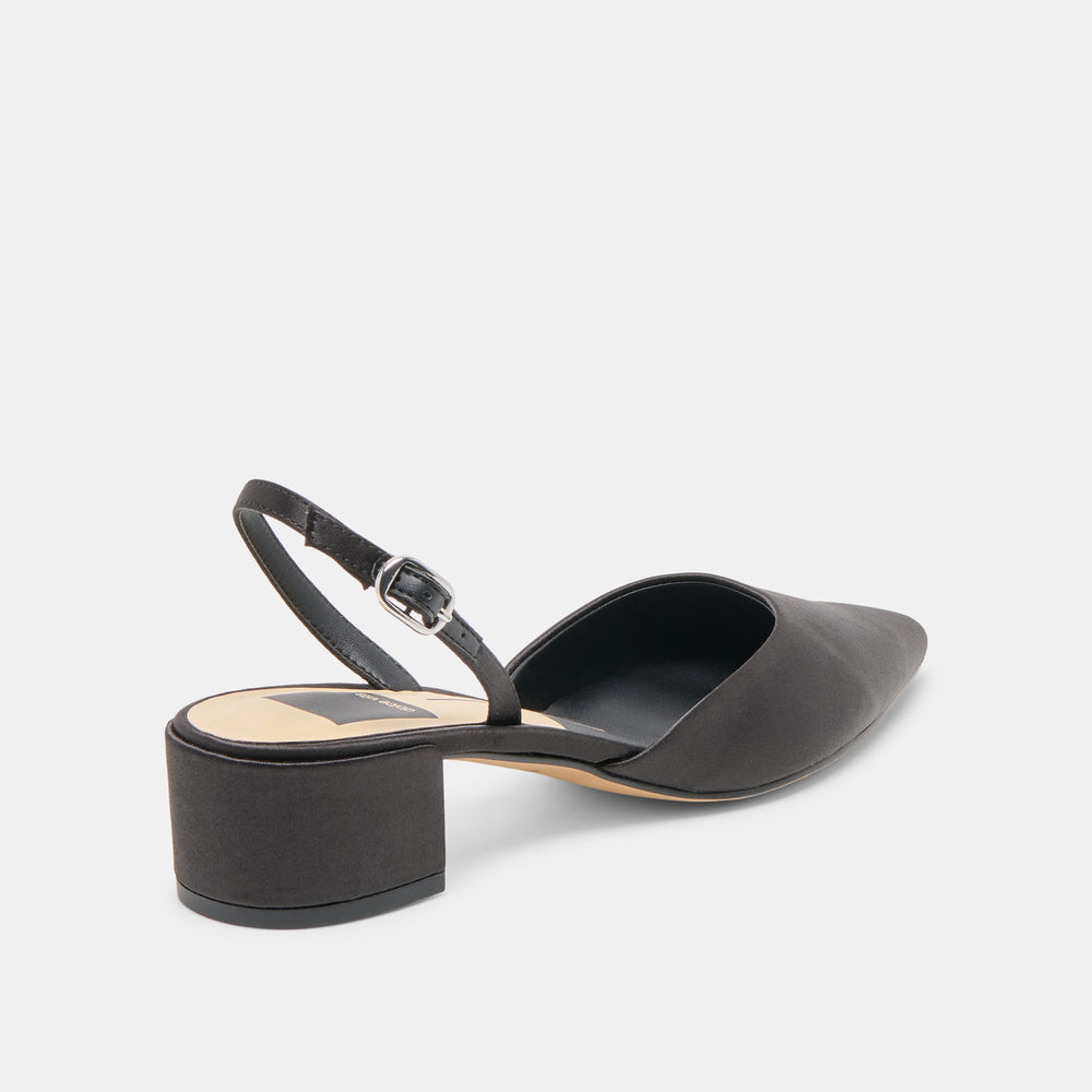 Carel Onyx Satin Heels / Dolce Vita