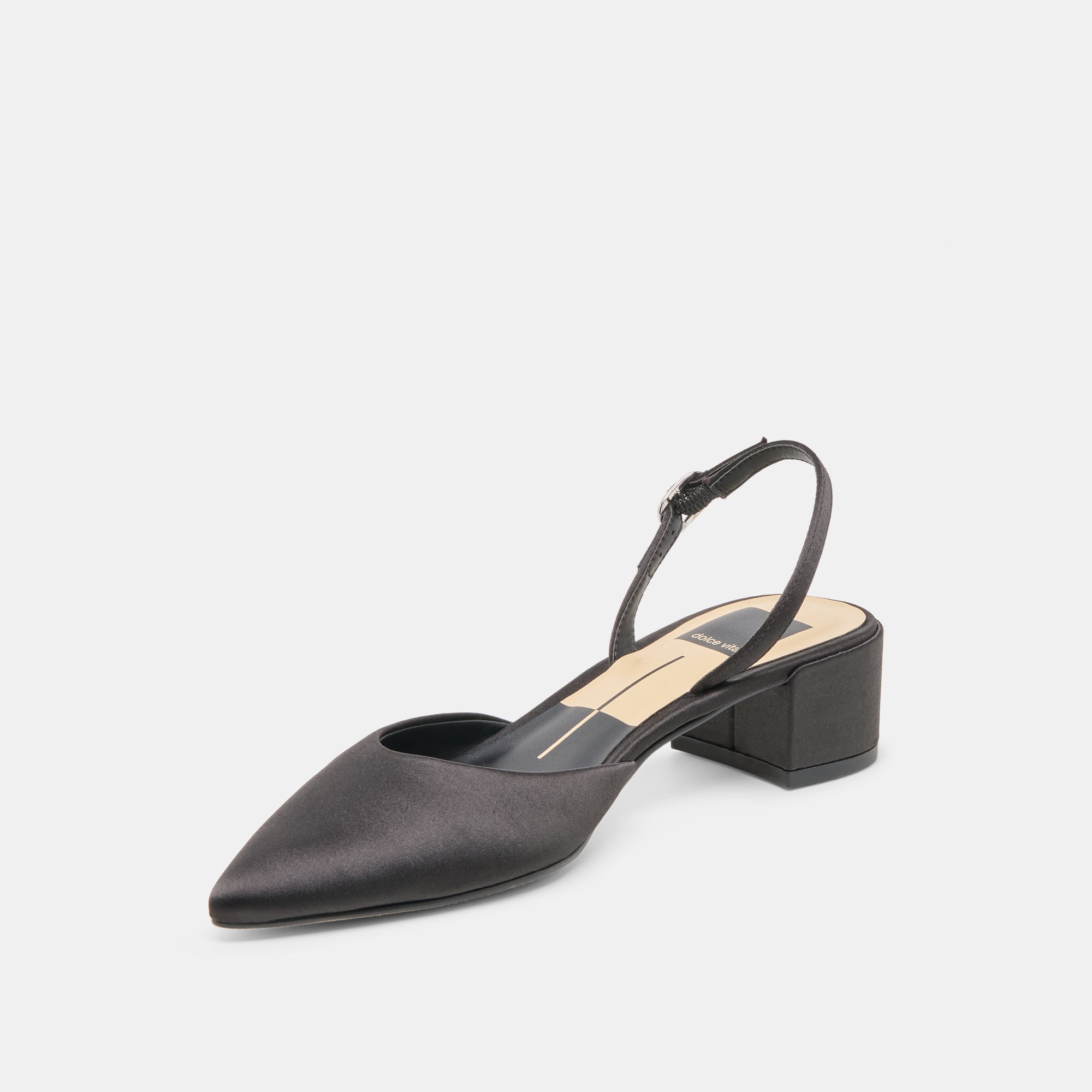 Carel Onyx Satin Heels / Dolce Vita