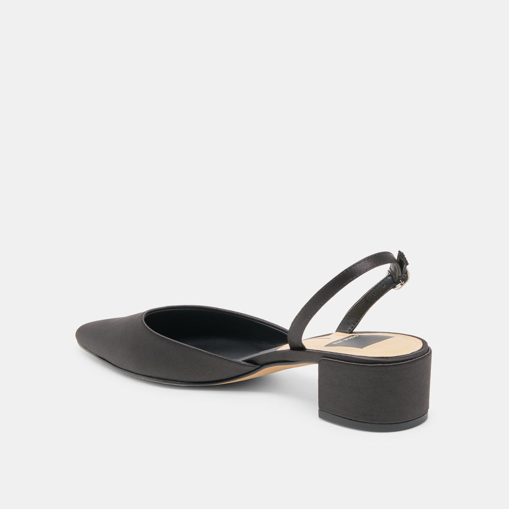 Carel Onyx Satin Heels / Dolce Vita