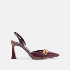 Malik Cranberry Crinkle Patent Heels / Dolce Vita