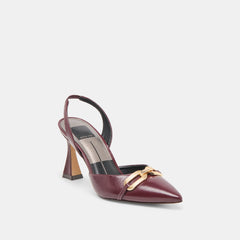 Malik Cranberry Crinkle Patent Heels / Dolce Vita