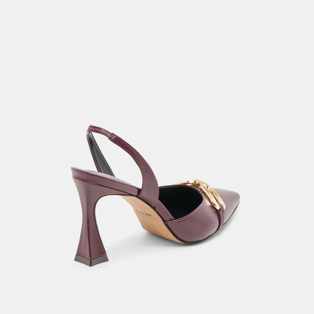 Malik Cranberry Crinkle Patent Heels / Dolce Vita