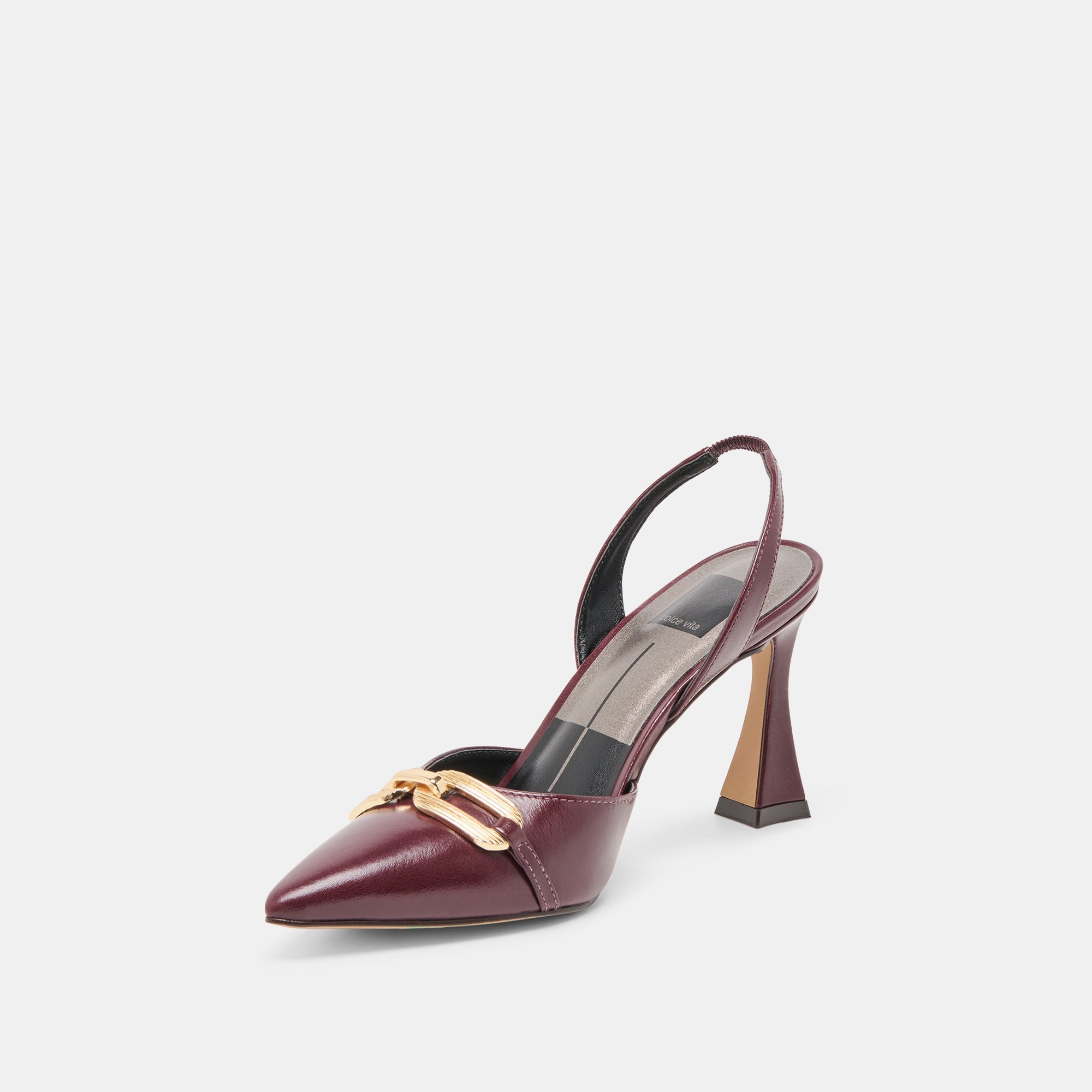 Malik Cranberry Crinkle Patent Heels / Dolce Vita