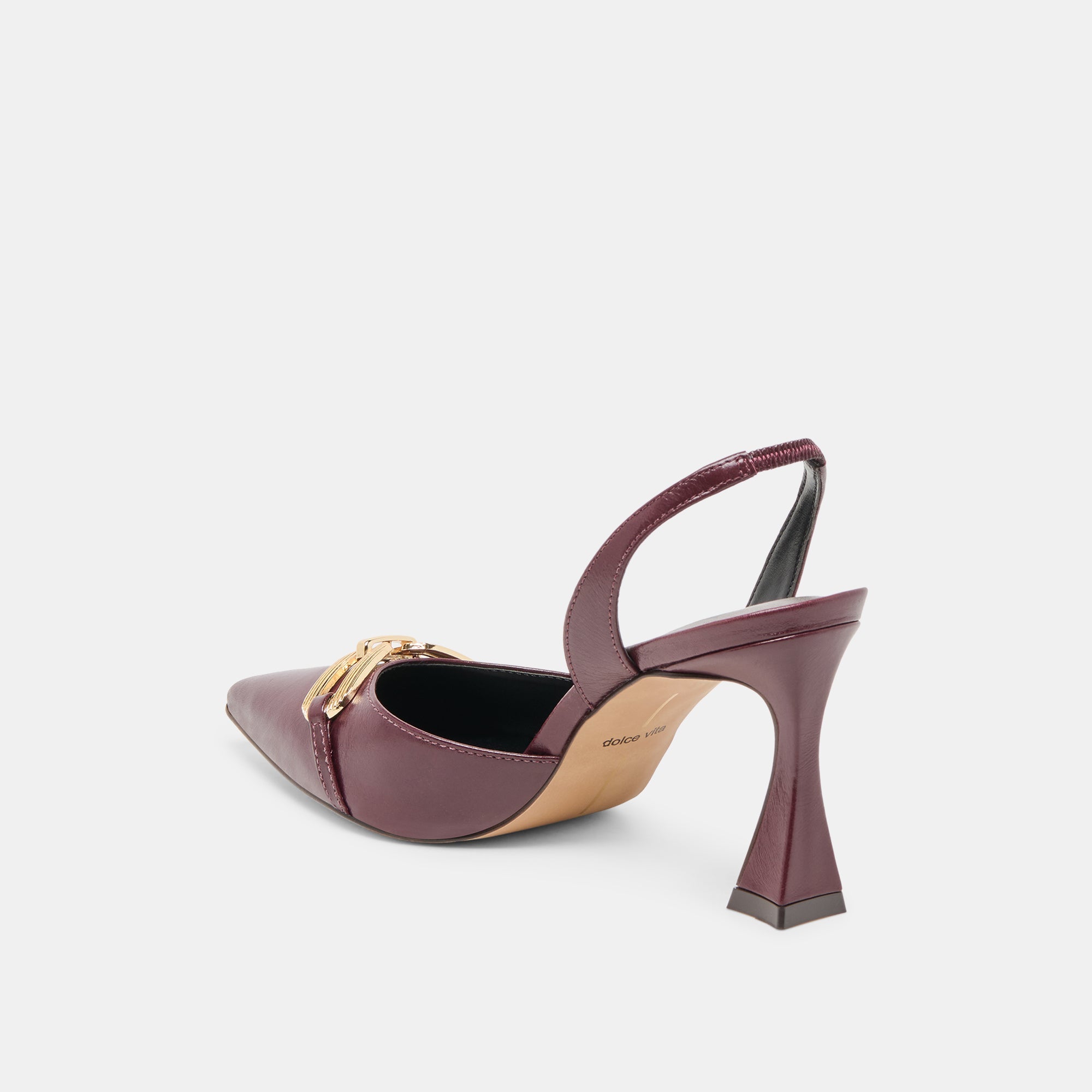 Malik Cranberry Crinkle Patent Heels / Dolce Vita