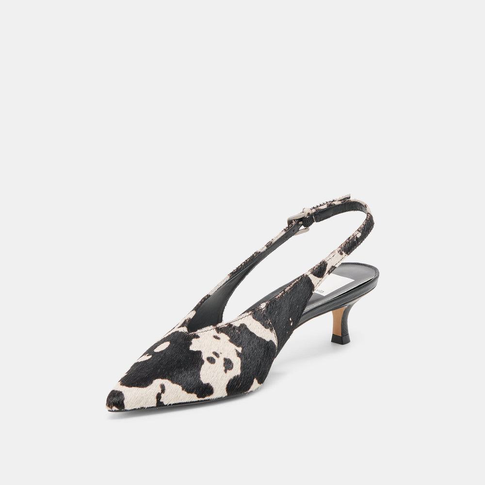 Alenna Black White Taurus Calf Hair Heels / Dolce Vita