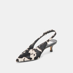 Alenna Black White Taurus Calf Hair Heels / Dolce Vita