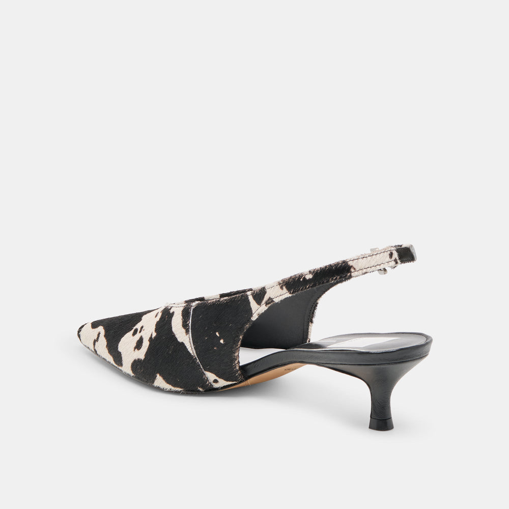 Alenna Black White Taurus Calf Hair Heels / Dolce Vita
