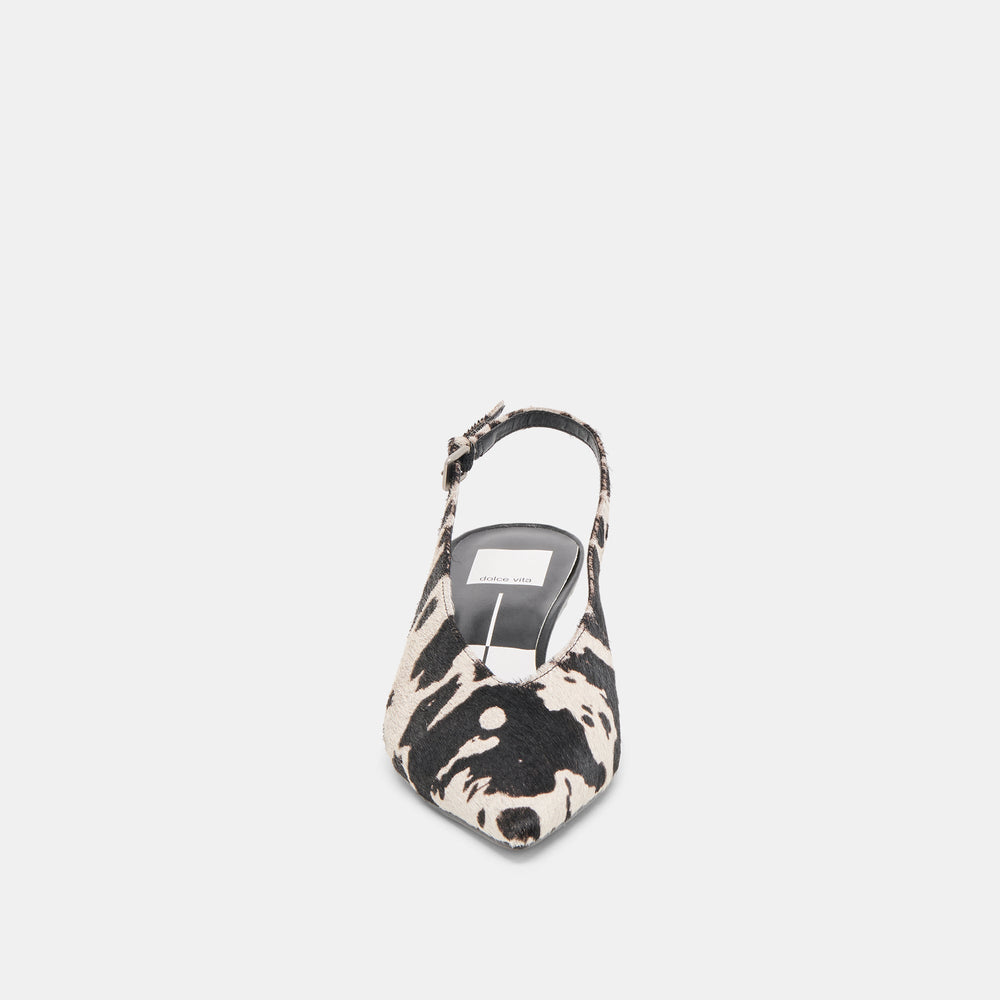Alenna Black White Taurus Calf Hair Heels / Dolce Vita