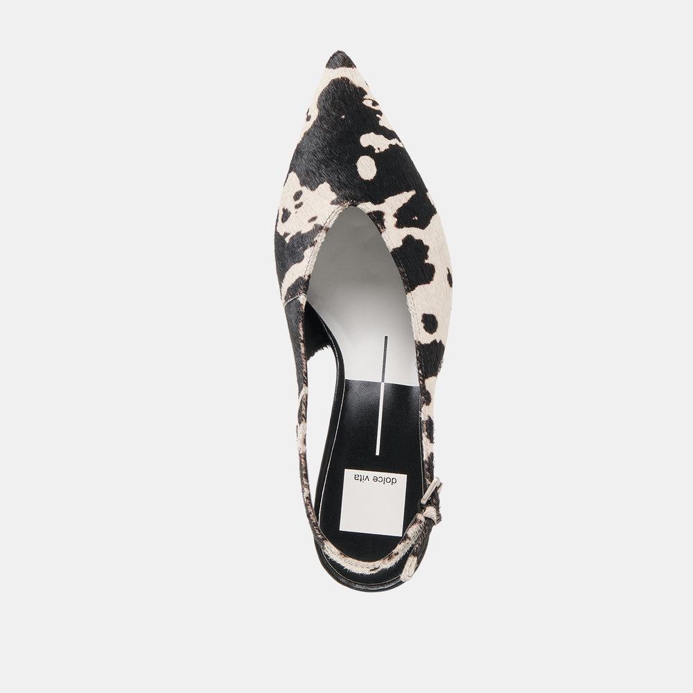 Alenna Black White Taurus Calf Hair Heels / Dolce Vita