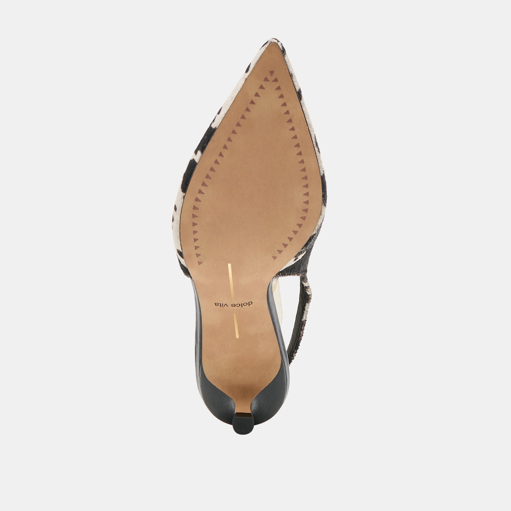 Alenna Black White Taurus Calf Hair Heels / Dolce Vita