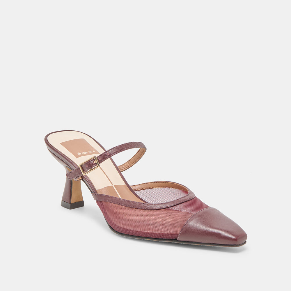 Loyd Burgundy Mesh Heels / Dolce Vita