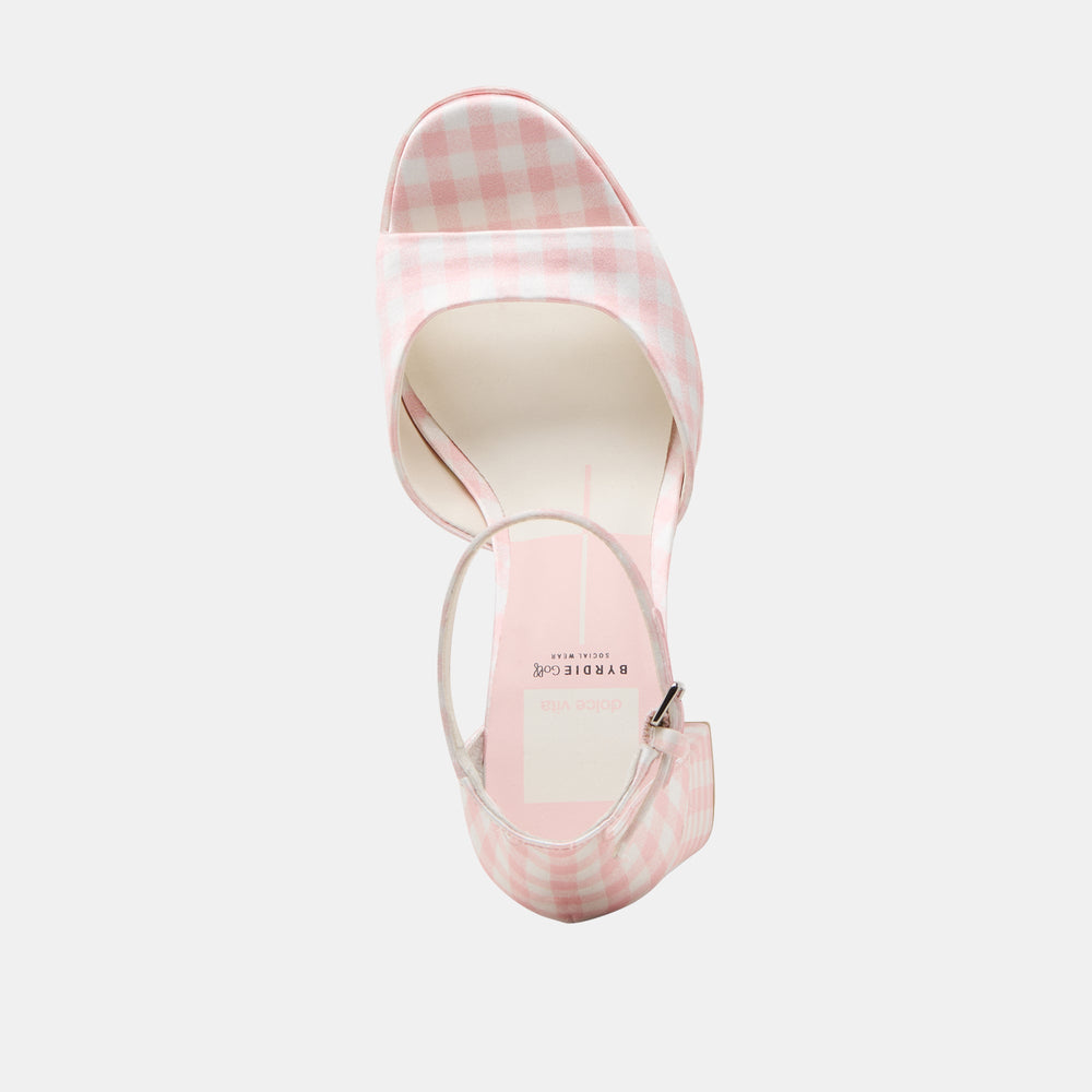 Reyes X Byrdie Golf Pink Plaid Gingham Heels / Dolce Vita