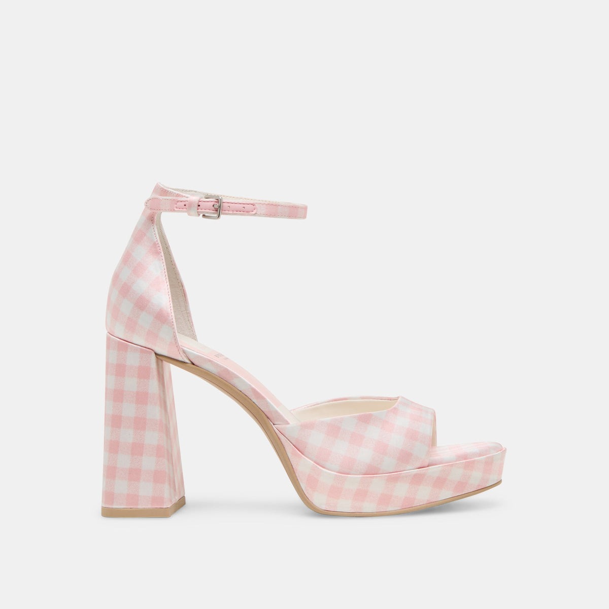 Reyes X Byrdie Golf Pink Plaid Gingham Heels / Dolce Vita