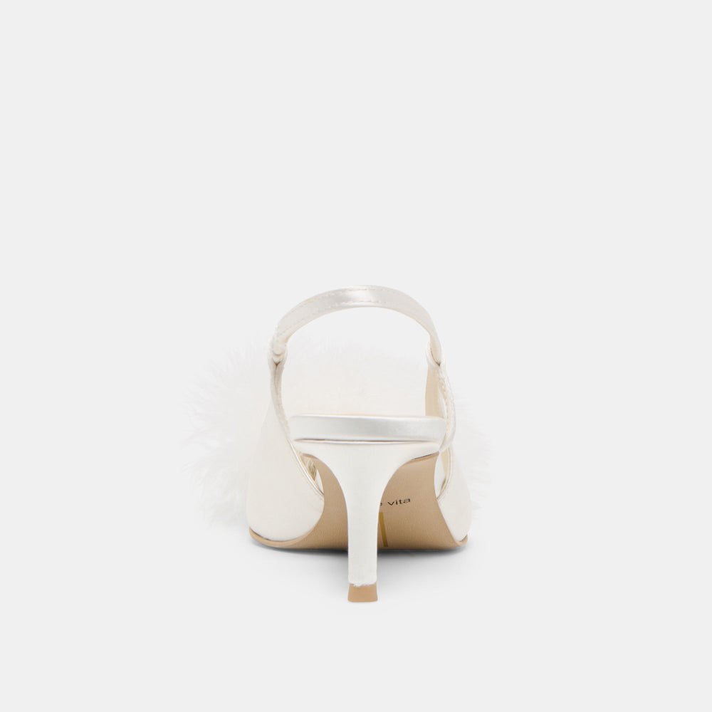 Kamy True White Satin Heels / Dolce Vita
