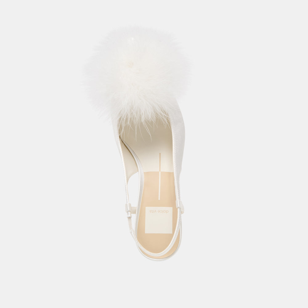 Kamy True White Satin Heels / Dolce Vita