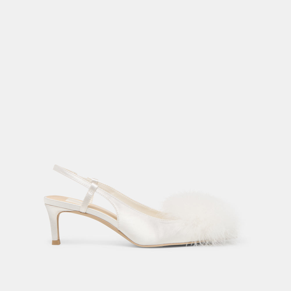 Kamy True White Satin Heels / Dolce Vita
