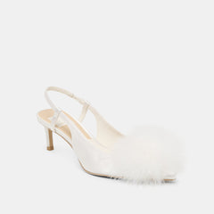 Kamy True White Satin Heels / Dolce Vita