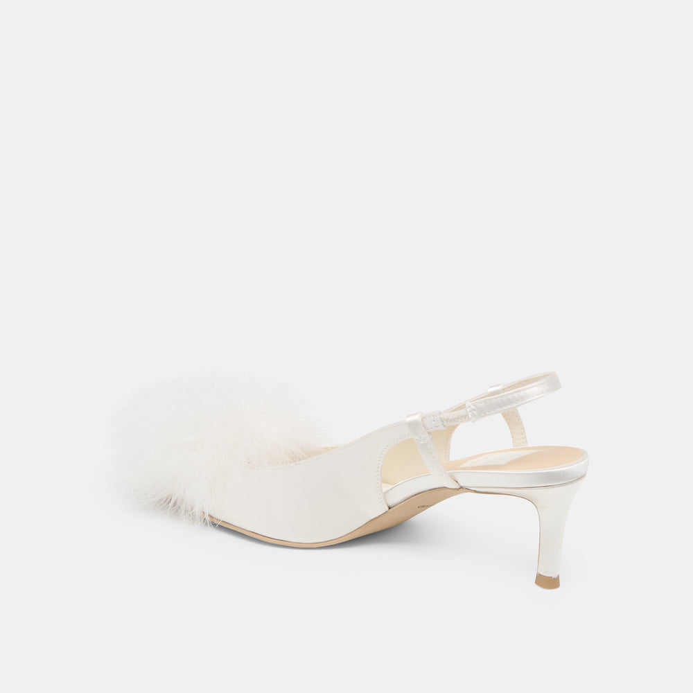 Kamy True White Satin Heels / Dolce Vita