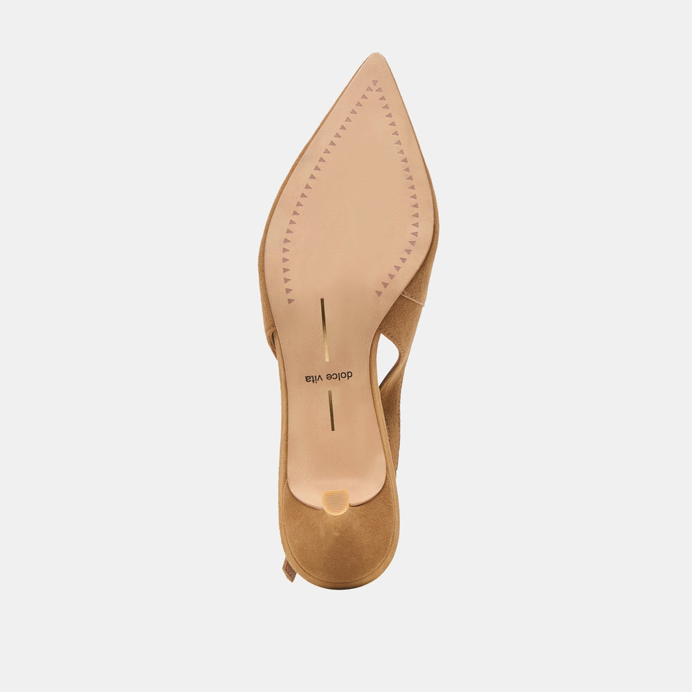 Alenna Lt Brown Suede Heels / Dolce Vita