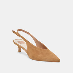 Alenna Lt Brown Suede Heels / Dolce Vita