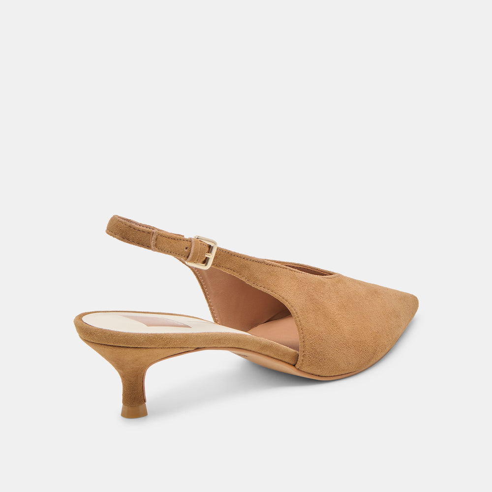 Alenna Lt Brown Suede Heels / Dolce Vita