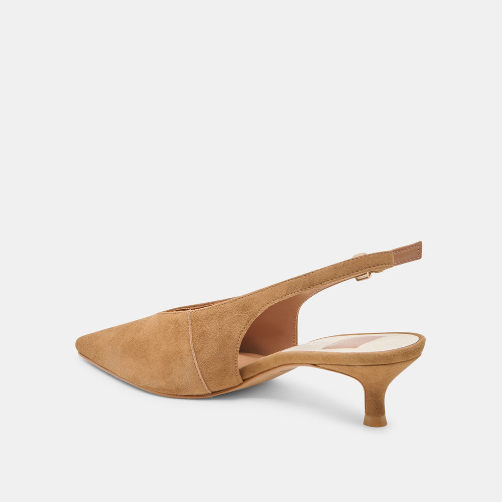 Alenna Lt Brown Suede Heels / Dolce Vita