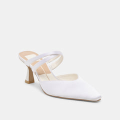 Linore True White Satin Heels / Dolce Vita